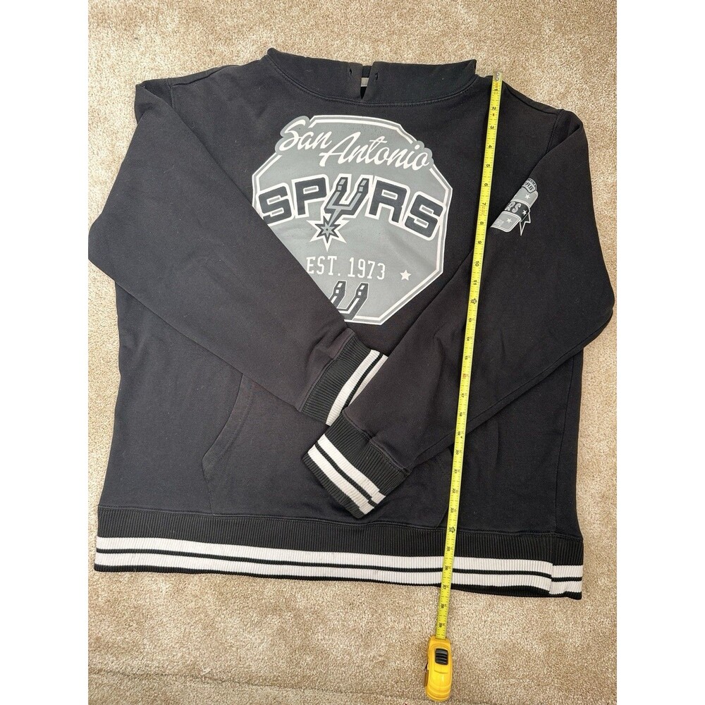 NBA San Antonio Spurs Black Hoodie XL EST 1973 Graphic Pullover Sweatshirt - Picture 6 of 8